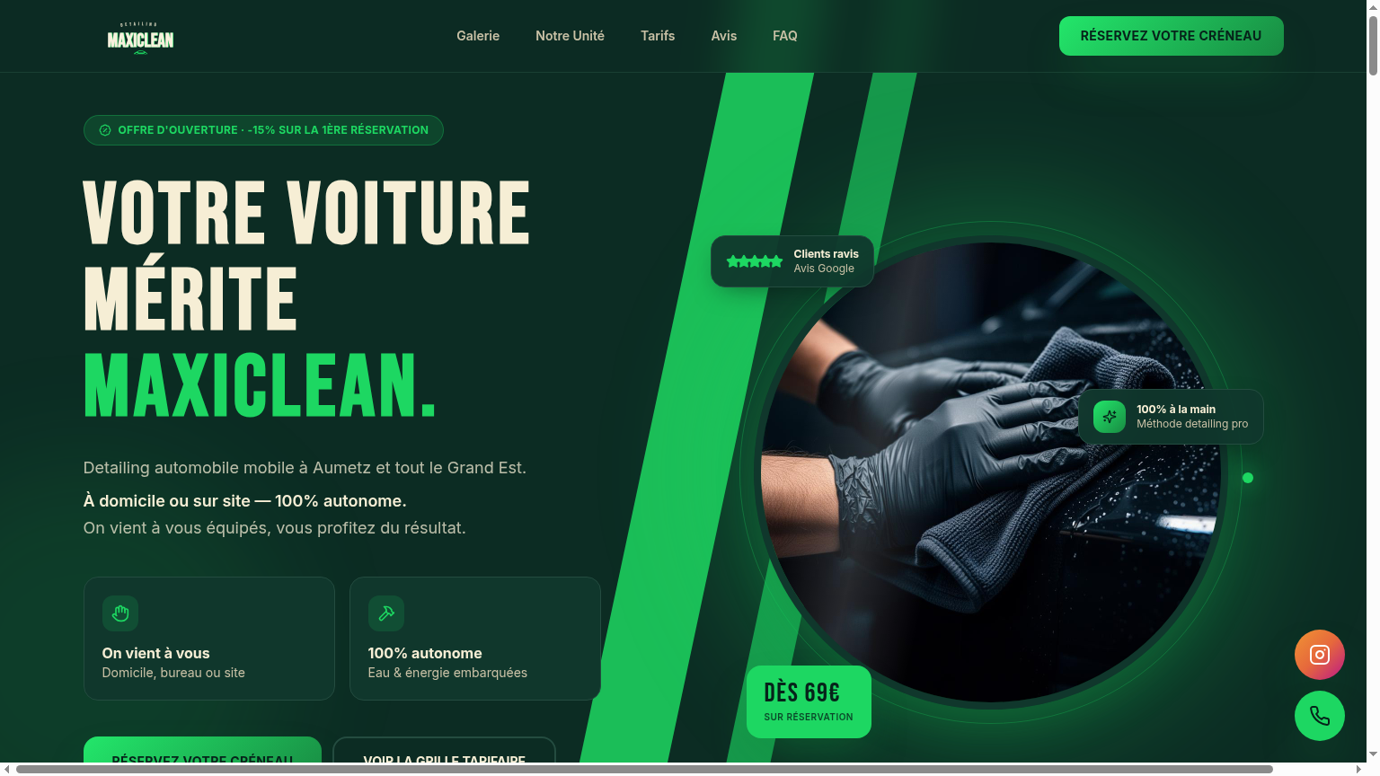 Aperçu du site MaxiClean